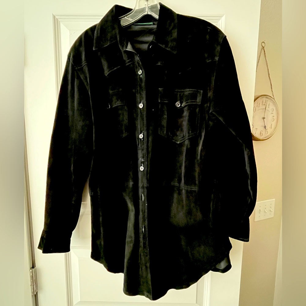 Ralph Lauren Women's Black Suede Shirt Jacket